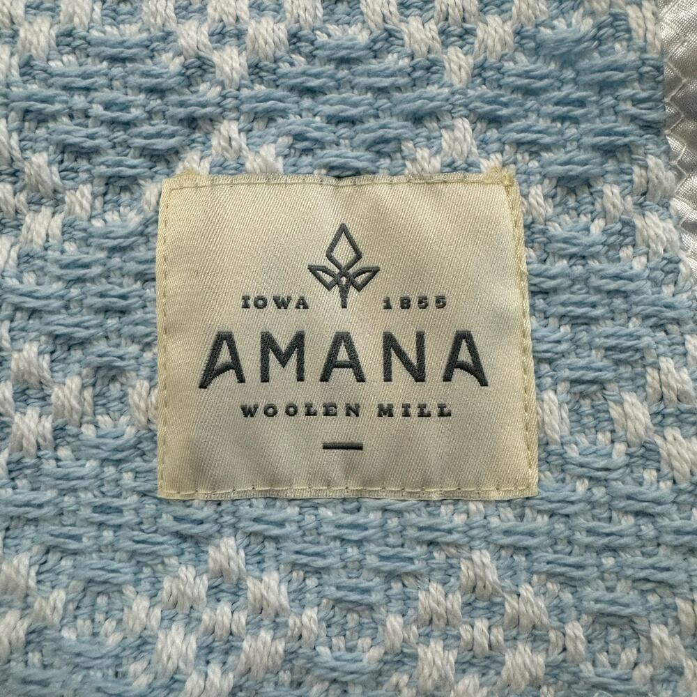 AMANA Woolen Mills *NEW* My Blankie 100% Cotton Blue White Baby Lovey Lovie - Picture 6 of 7